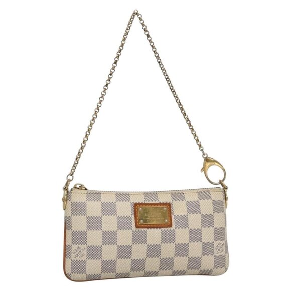 LOUIS VUITTON Damier Azur Pochette Mira MM Accessory Pouch LV Auth - Picture 1 of 16